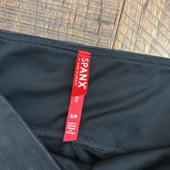 SPANX Faux Leather Moto Leggings in Black - Picture 8 of 9